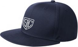 Flat Bill Snapback Cap, Navy